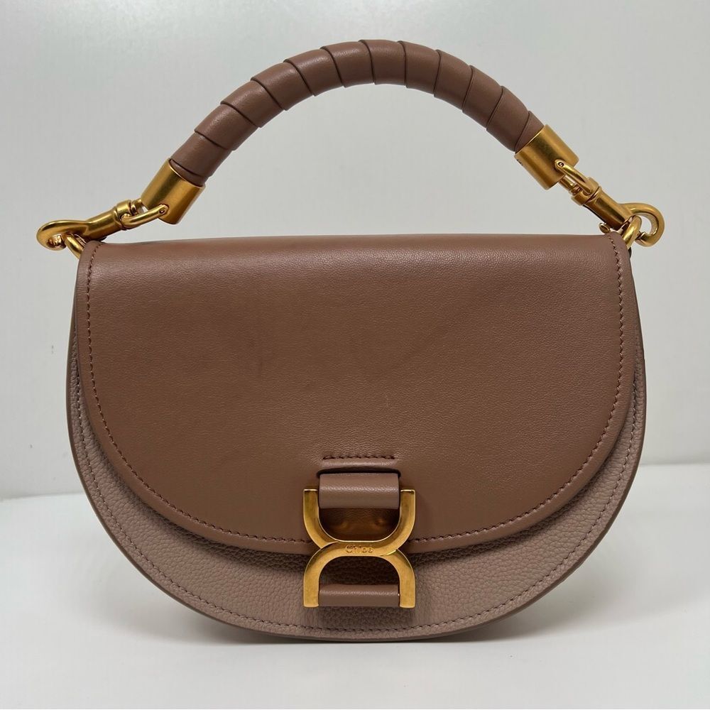 Chloe Marcie Flap Crossbody Bag in Suede and Lambskin